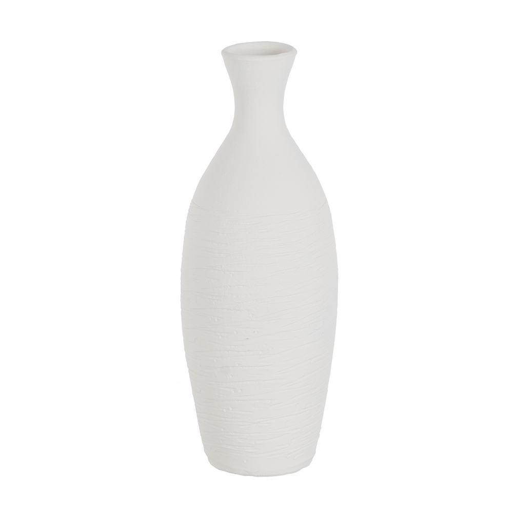 JARRON BLANCO BARRO DECORACION 14X14X40CM