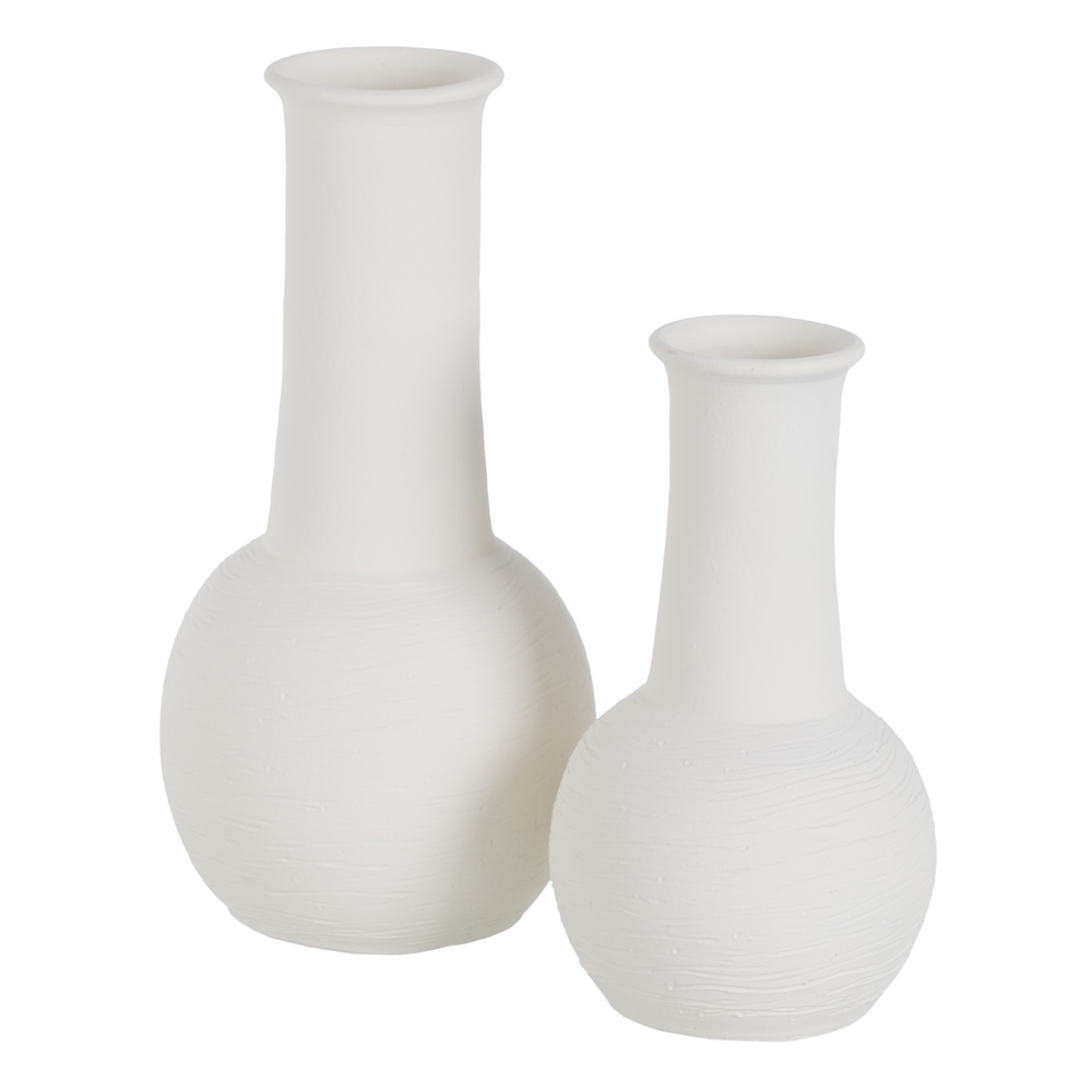 JARRON BLANCO BARRO DECORACION 16X16X30CM 3