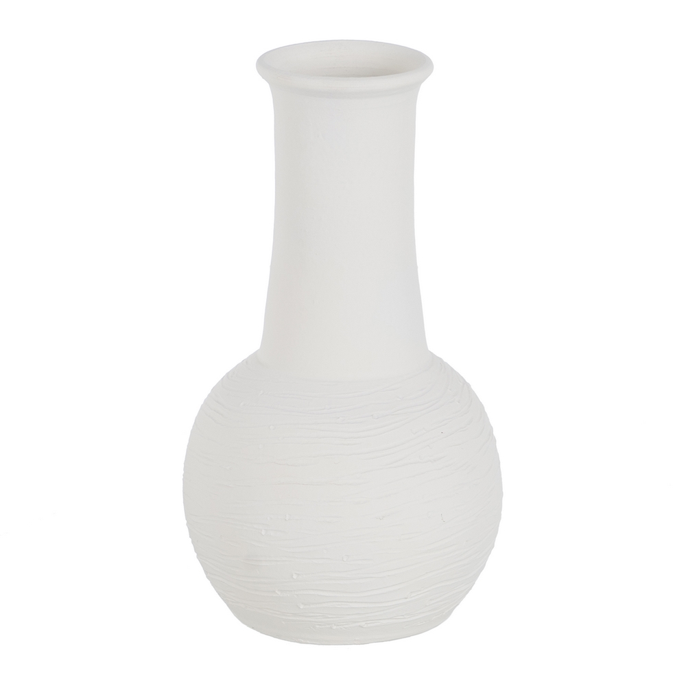 JARRON BLANCO BARRO DECORACION 16X16X30CM