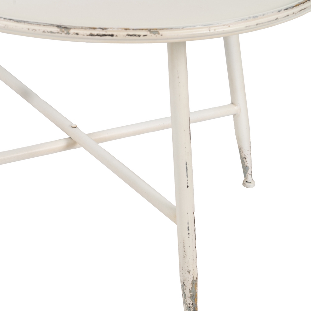 MESA CENTRO CREMA METAL 75 X 75 X 50 CM 6