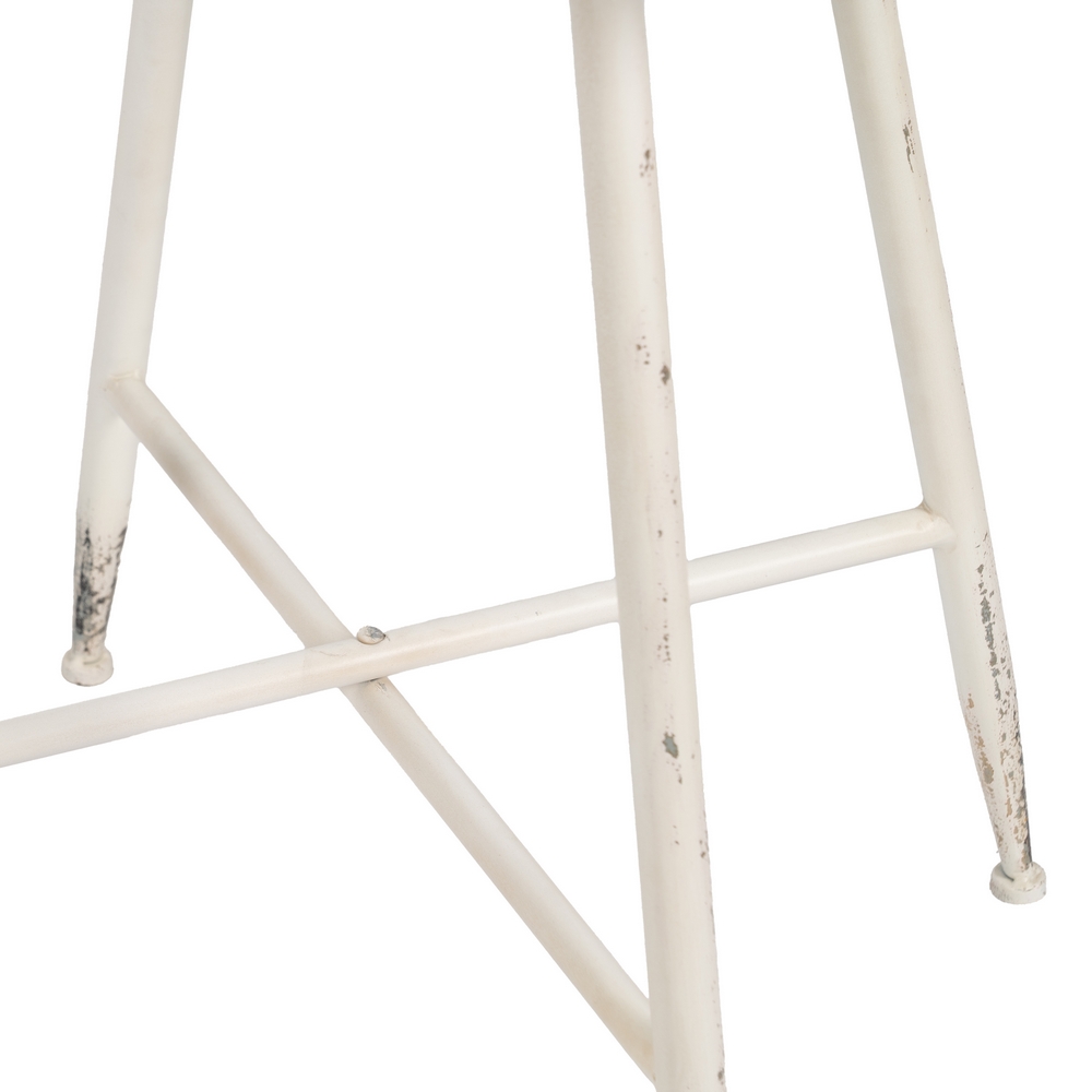 MESA CREMA METAL 80 X 80 X 75 CM 7