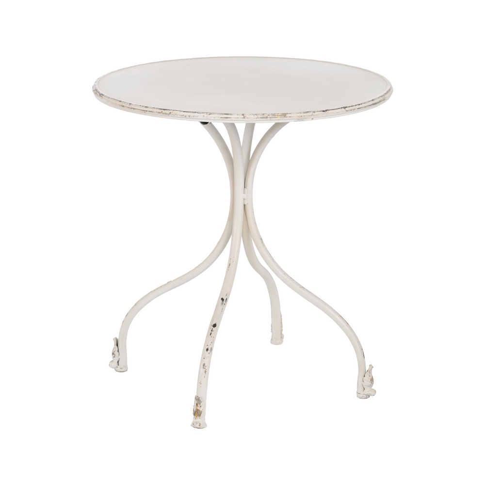 MESA AUXILIAR CREMA METAL 70 X 70 X 75 CM 2