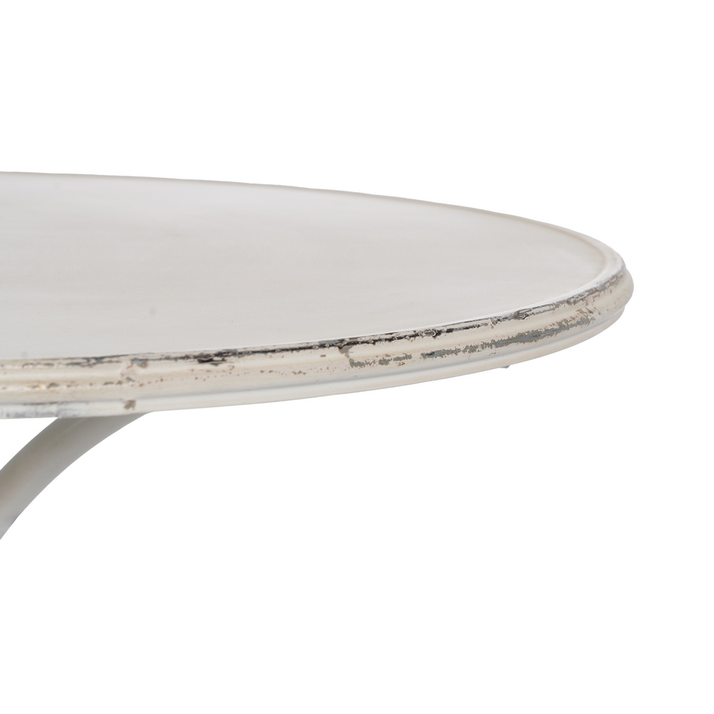 MESA AUXILIAR CREMA METAL 70 X 70 X 75 CM 5