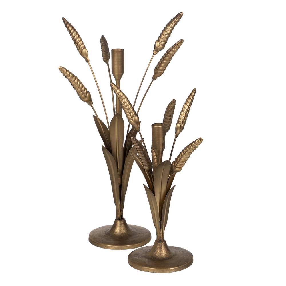 PORTAVELAS ORO METAL DECORACIÃ Â N 23 X 23 X 34  2