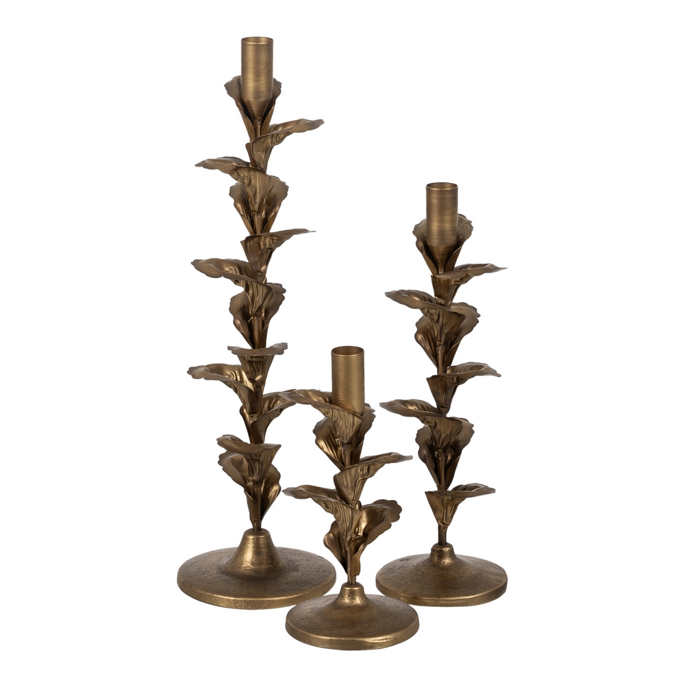 PORTAVELAS ORO METAL DECORACIÃ Â N 9,50 X 9,50 X 21 2