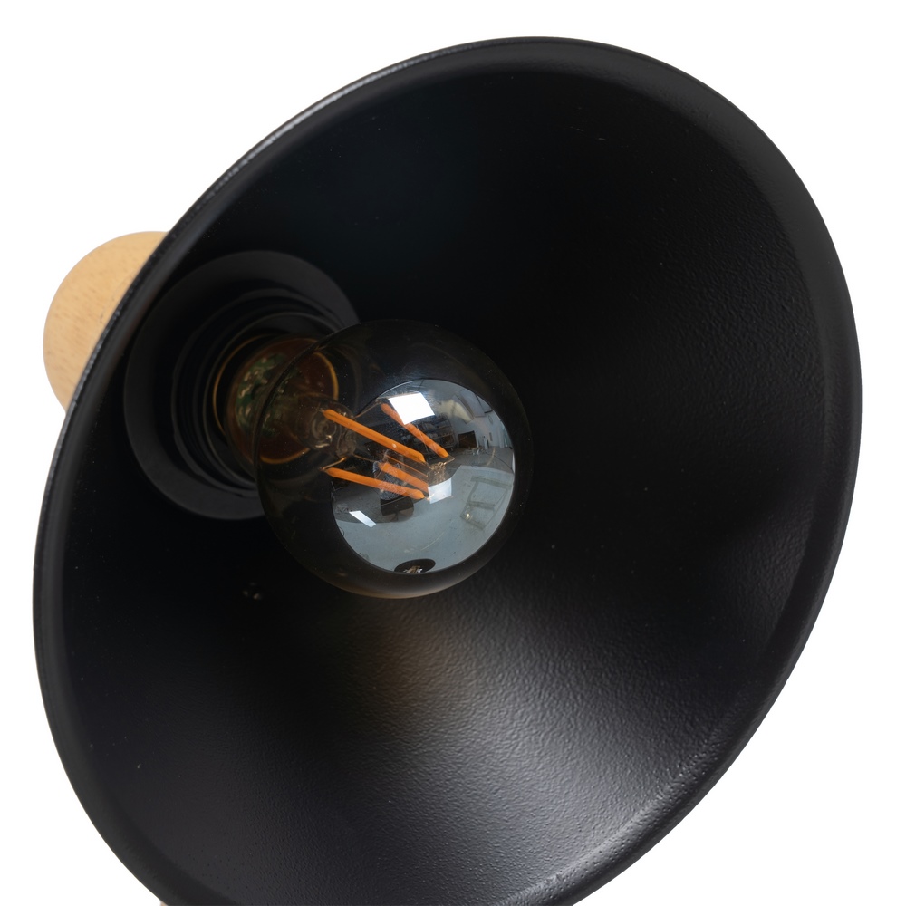 LÁMPARA MESA NEGRO-NATURAL METAL-MADERA 39,00 X 19 6