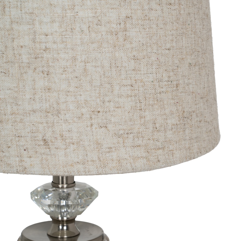 LÃ Â MPARA MESA BEIGE-PLATA CERÃ Â MICA-METAL 27,00  3