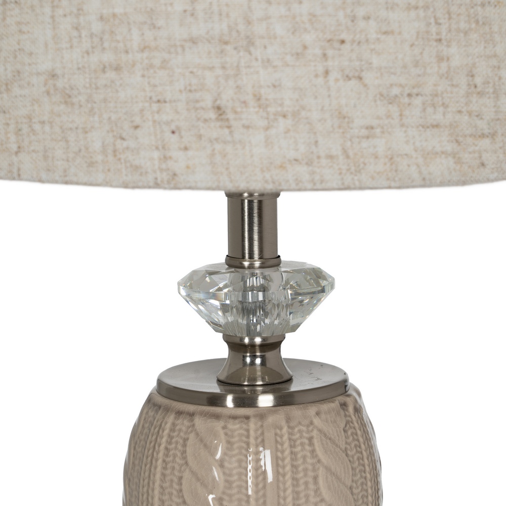 LÃ Â MPARA MESA BEIGE-PLATA CERÃ Â MICA-METAL 27,00  4