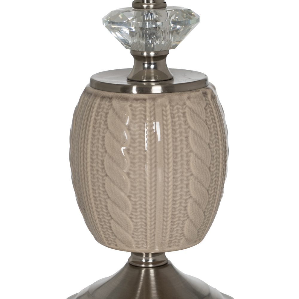 LÃ Â MPARA MESA BEIGE-PLATA CERÃ Â MICA-METAL 27,00  5