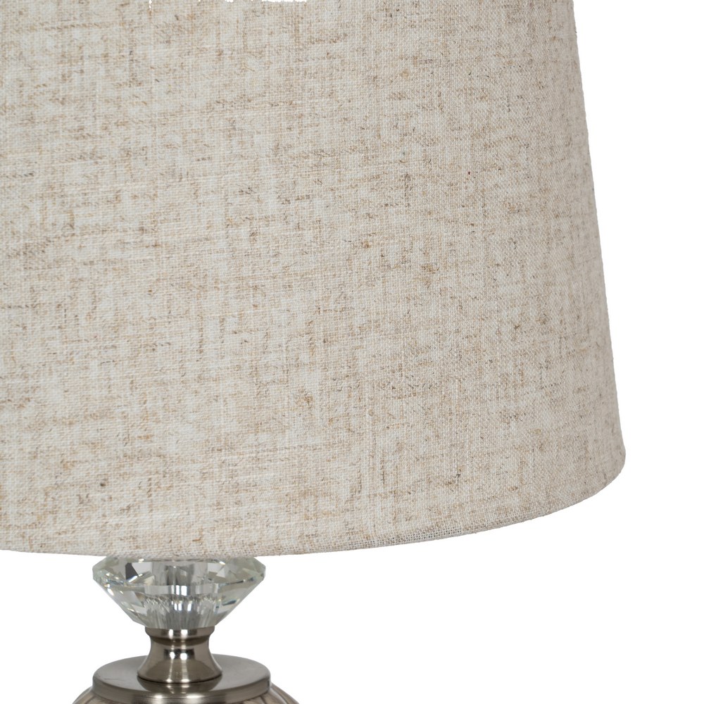 LÃ Â MPARA MESA BEIGE-PLATA CERÃ Â MICA-METAL 30,00  3