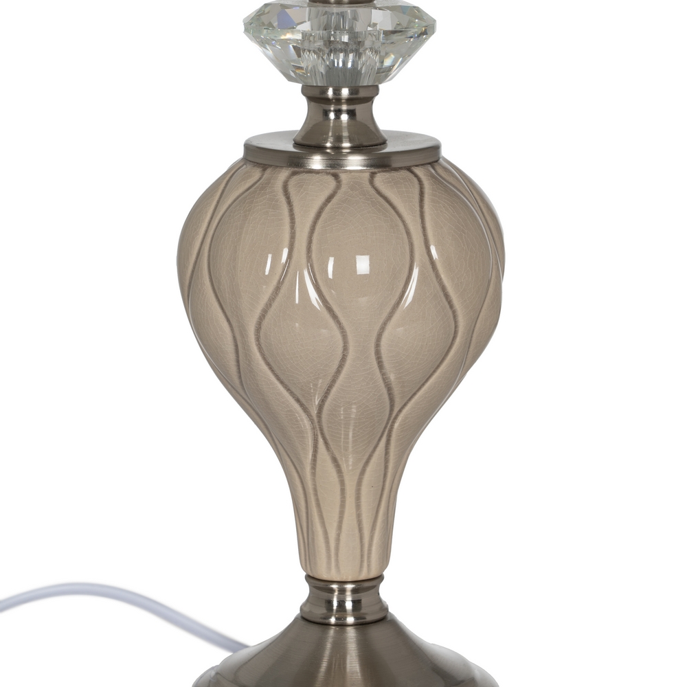 LÃ Â MPARA MESA BEIGE-PLATA CERÃ Â MICA-METAL 30,00  5