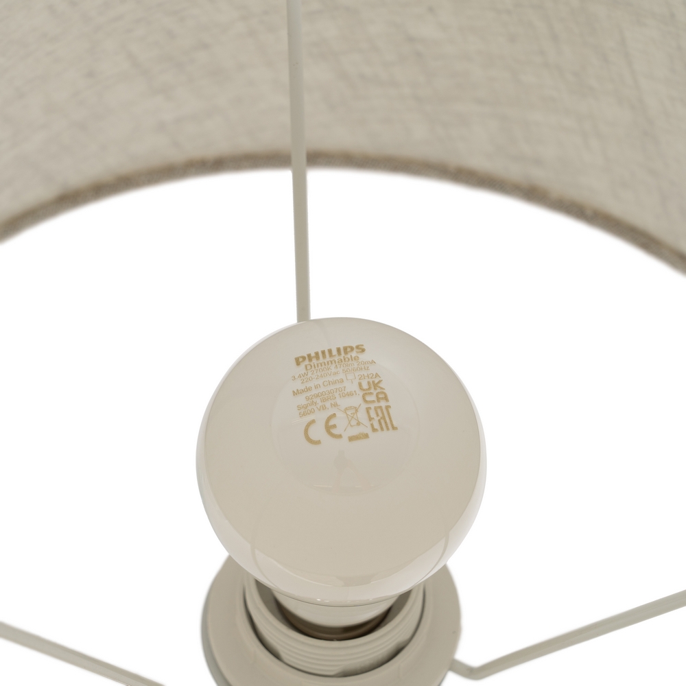 LÁMPARA MESA BEIGE-PLATA CERÁMICA-METAL 30,00 X 30 6