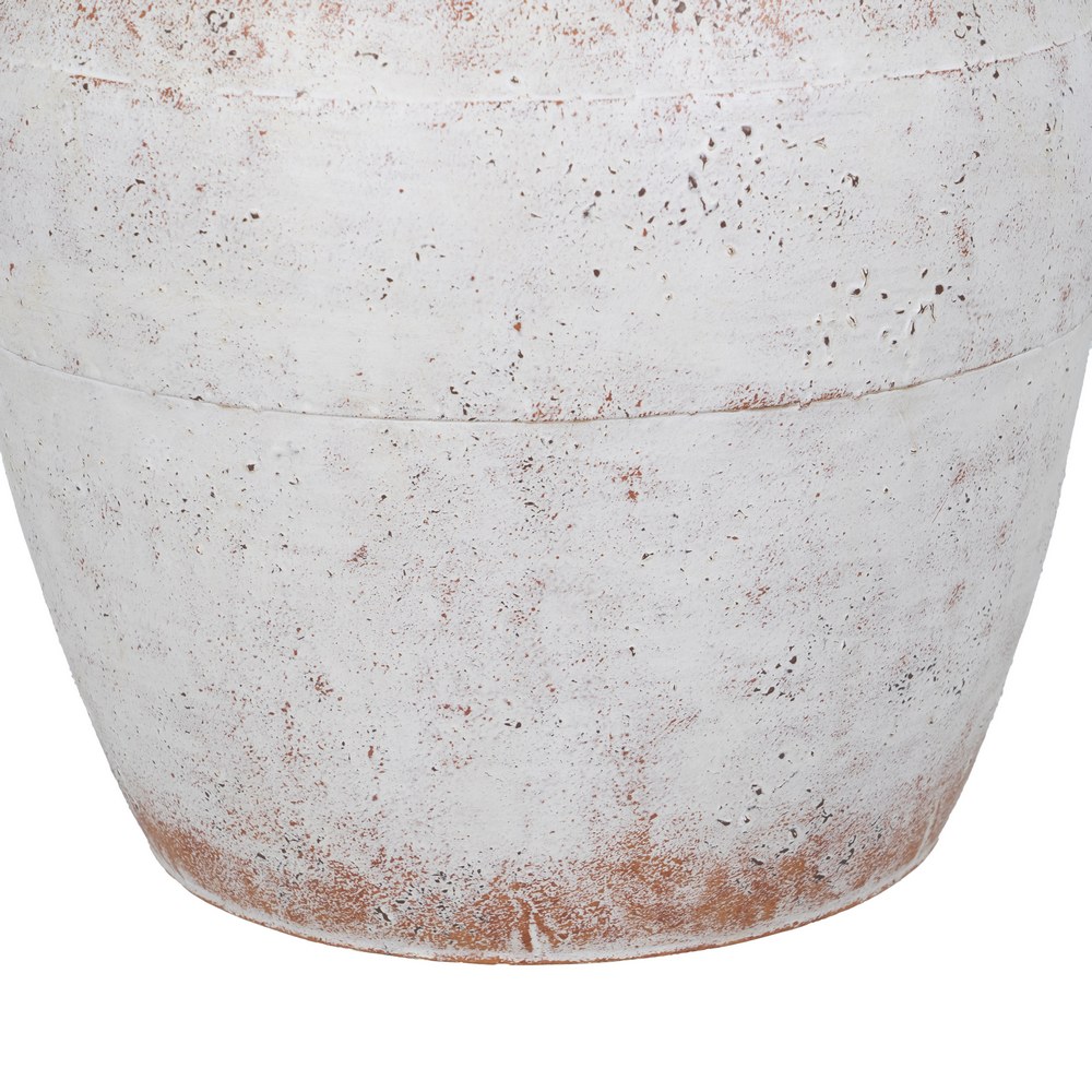 JARRÓN BLANCO ROZADO METAL DECORACIÓN 27,50 X 27,5 6