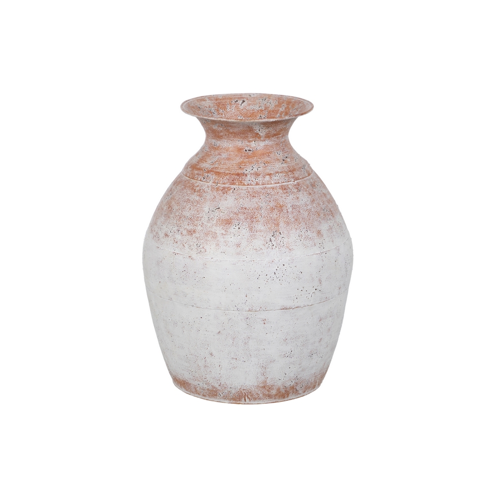 JARRÃ Â N BLANCO ROZADO METAL DECORACIÃ Â N 27,50 X 