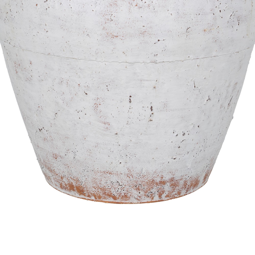 JARRÓN BLANCO ROZADO METAL DECORACIÓN 28 X 28 X 45 6