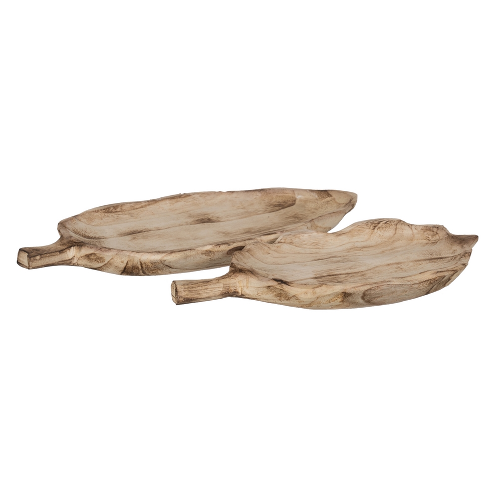 BANDEJA HOJA MADERA PAULONIA DECORACIÃ Â N 53 X 24 2
