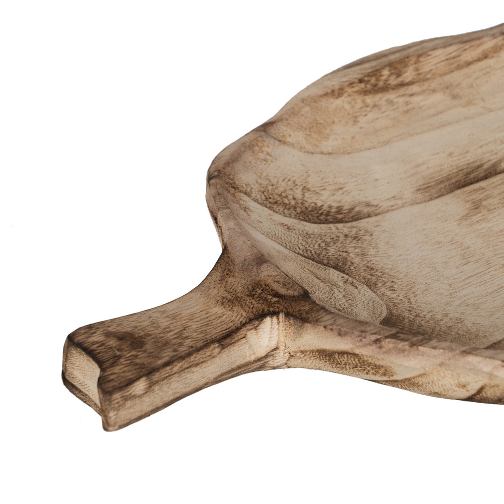 BANDEJA HOJA MADERA PAULONIA DECORACIÃ Â N 53 X 24 3