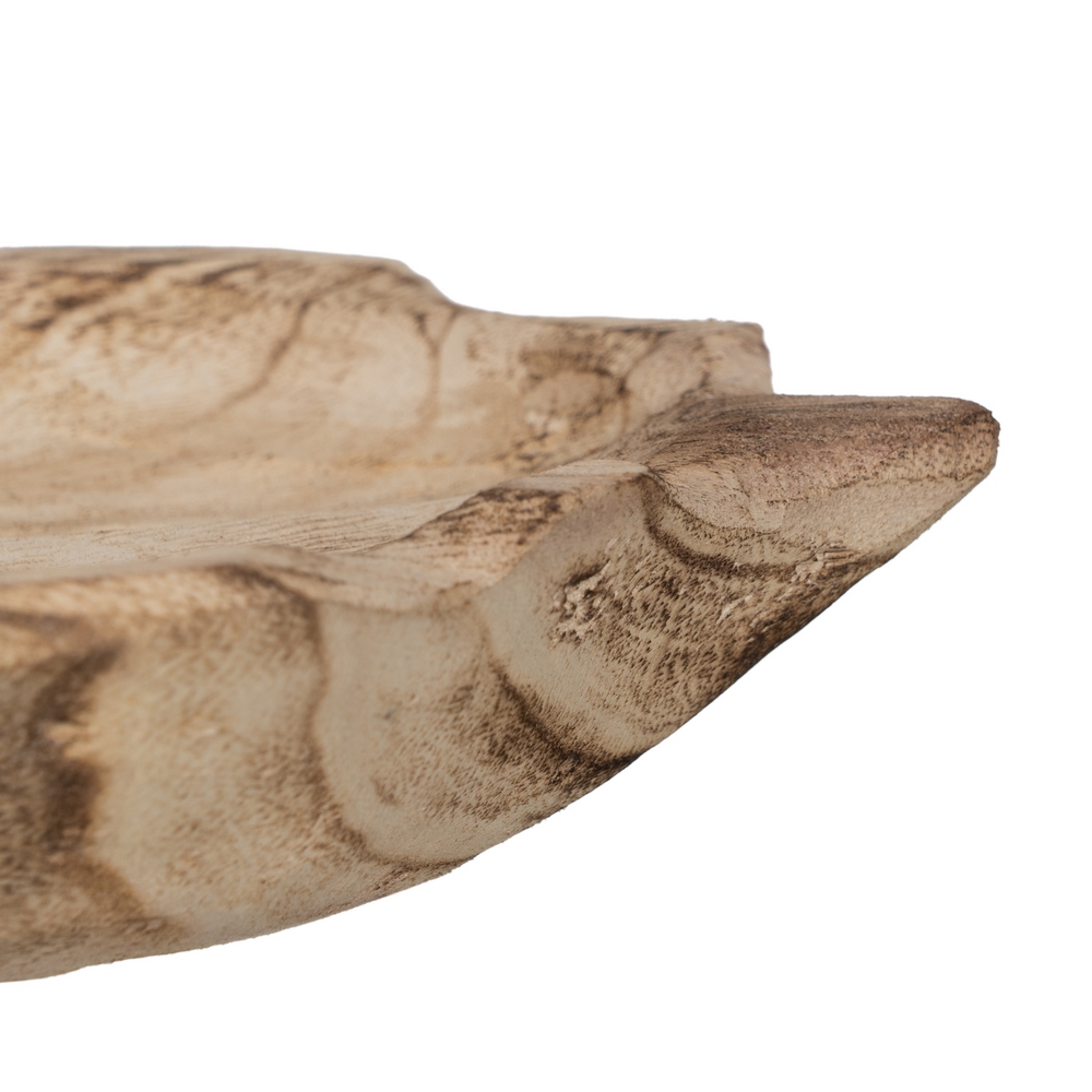 BANDEJA HOJA MADERA PAULONIA DECORACIÓN 44 X 24 X 6