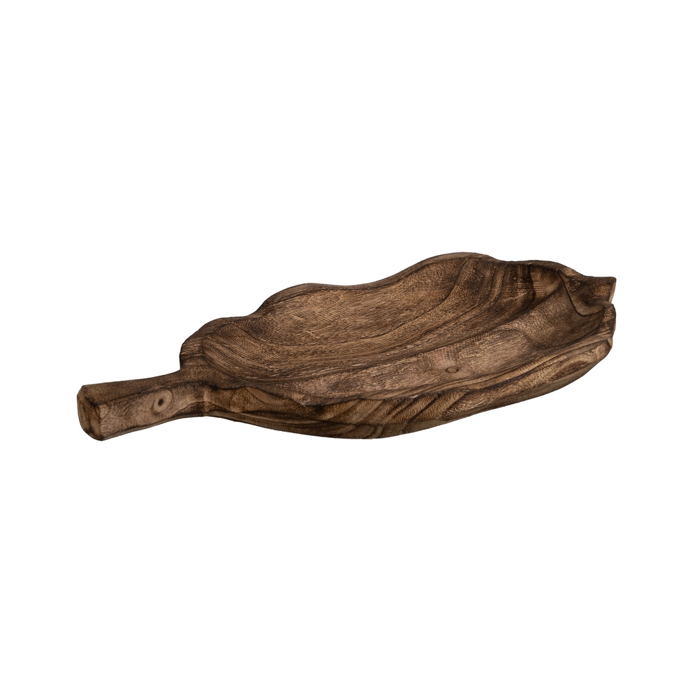 BANDEJA HOJA MADERA PAULONIA DECORACIÃ Â N 44 X 24