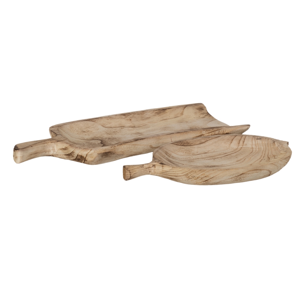 BANDEJA HOJA MADERA PAULONIA DECORACIÃ Â N 42 X 24 2
