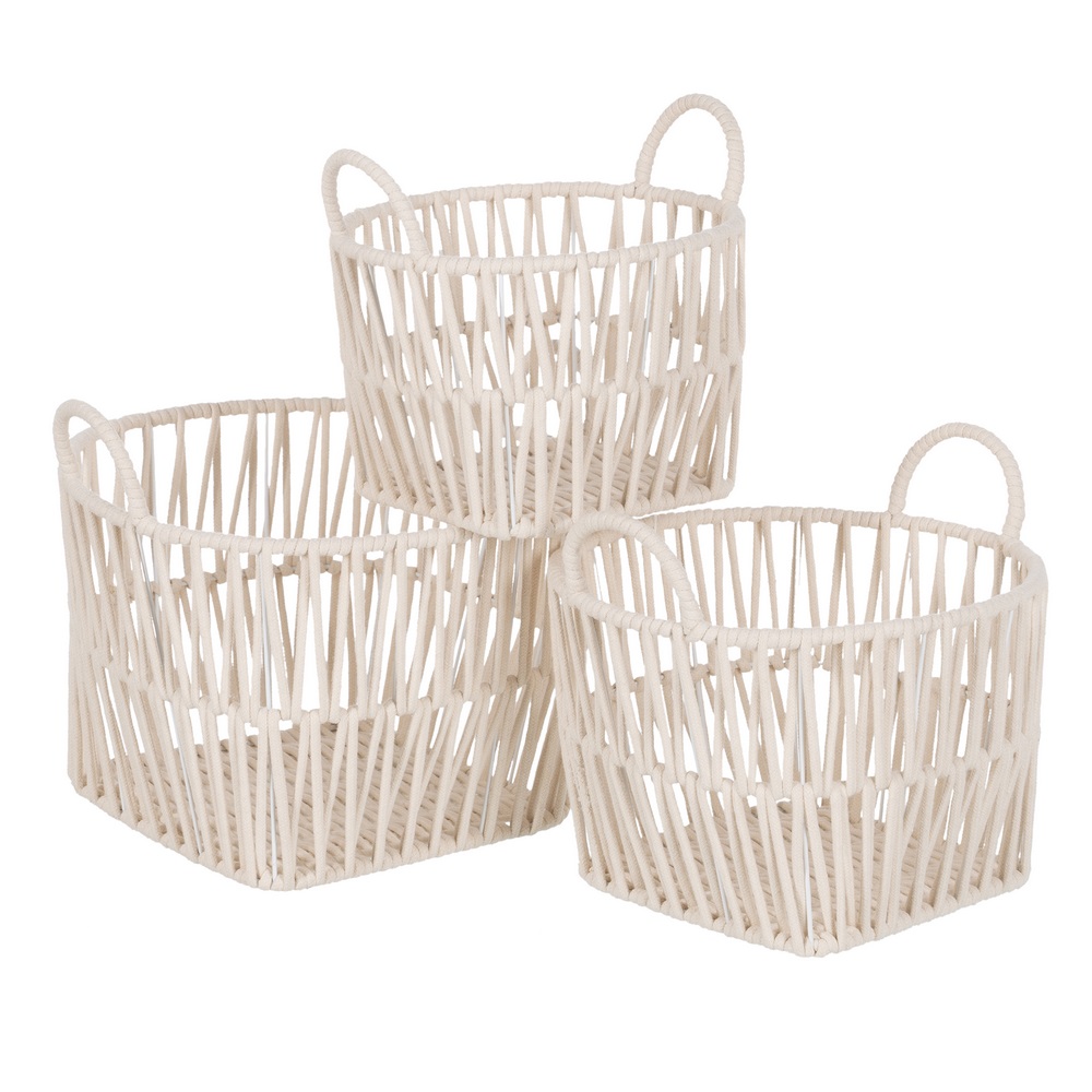 CESTO BLANCO ALGODÃ Â N DECORACIÃ Â N 38 X 38 X 3 2