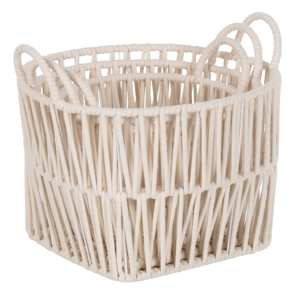CESTO BLANCO ALGODÃ Â N DECORACIÃ Â N 38 X 38 X 3 3