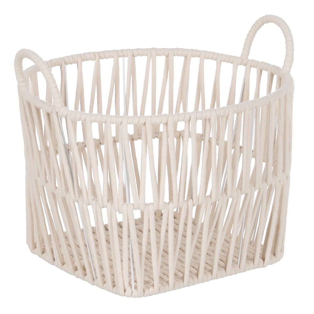 CESTO BLANCO ALGODÃ Â N DECORACIÃ Â N 38 X 38 X 3 4