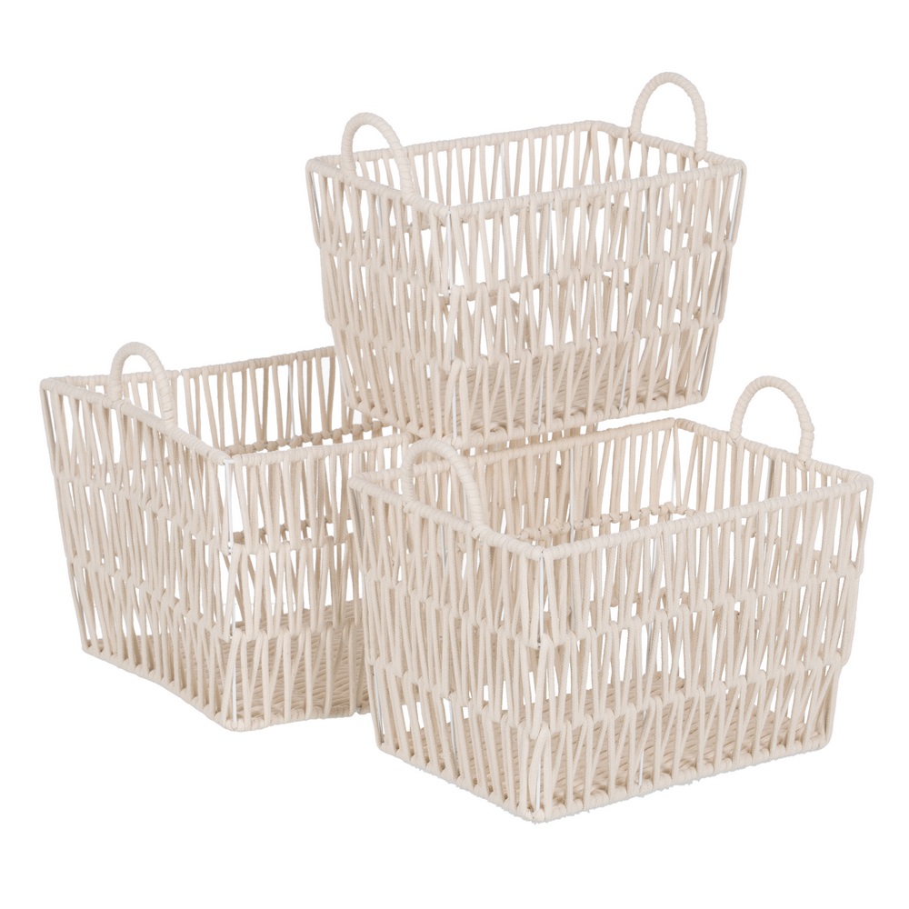 CESTO BLANCO ALGODÃ Â N DECORACIÃ Â N 40x30x26/ 2