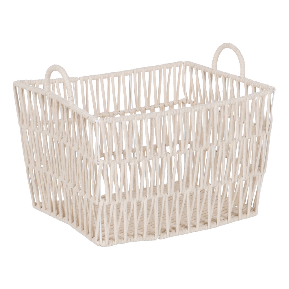 CESTO BLANCO ALGODÃ Â N DECORACIÃ Â N 36x26x23/2 4