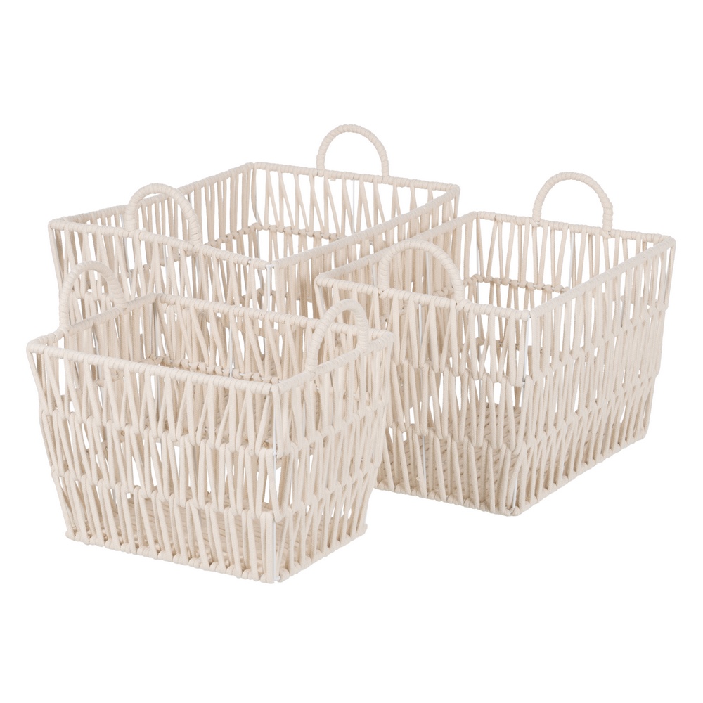 CESTO BLANCO ALGODÃ Â N DECORACIÃ Â N 40x30x26/