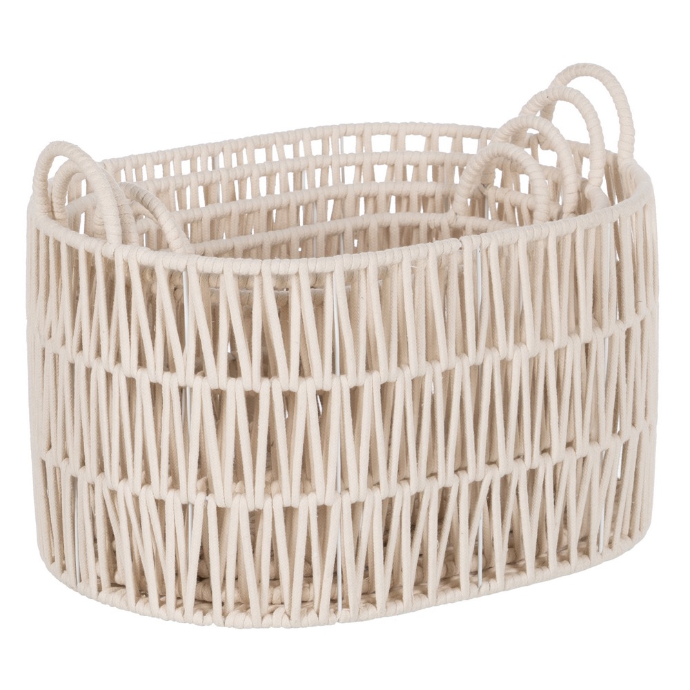 CESTO BLANCO ALGODÃ Â N DECORACIÃ Â N 46x31x25/ 2