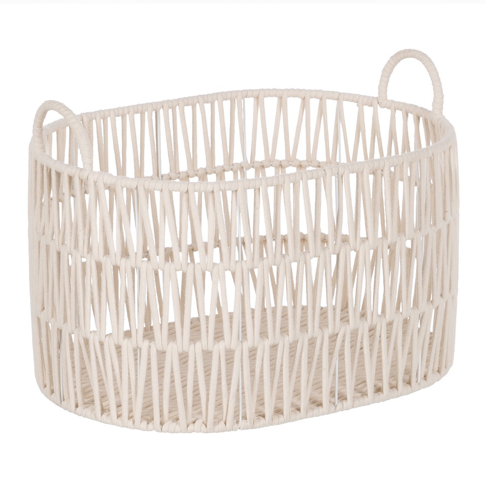 CESTO BLANCO ALGODÃ Â N DECORACIÃ Â N 46x31x25/ 3