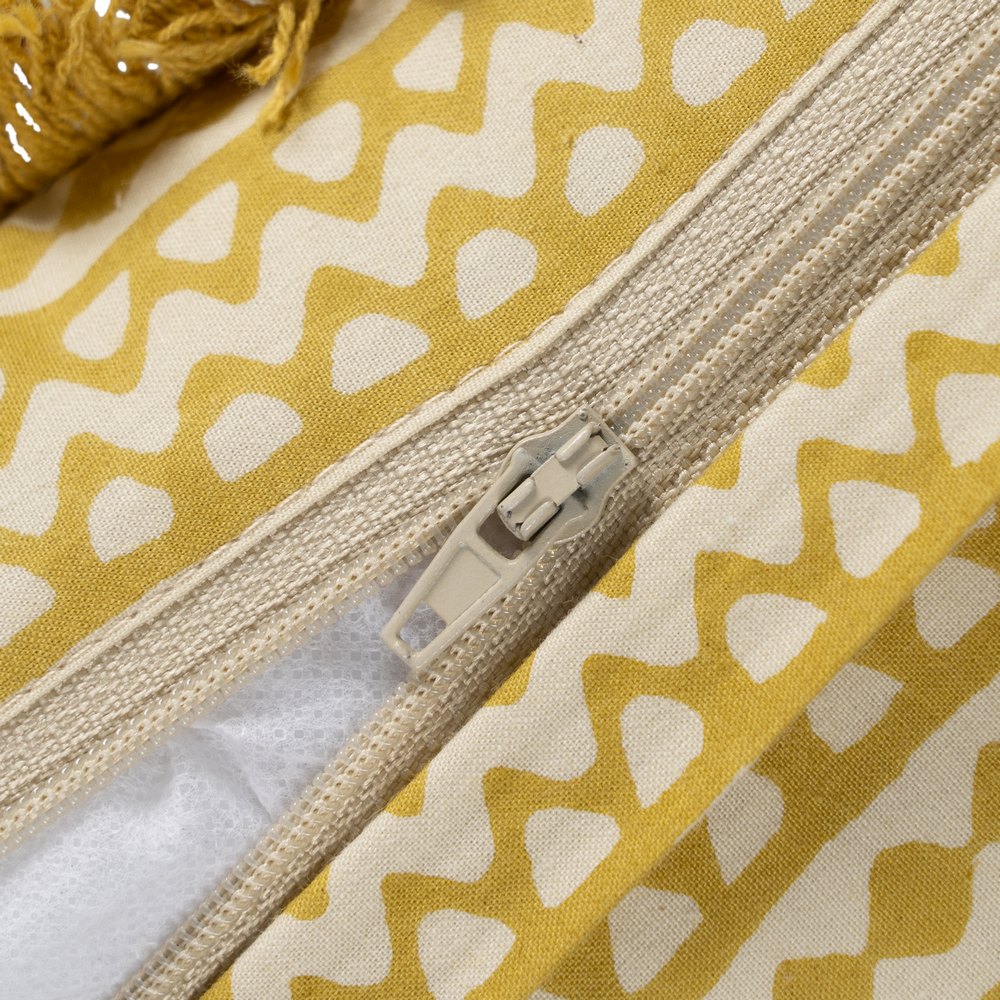 COJÃ Â N BEIGE-MOSTAZA 100% ALGODÃ Â N 50 X 3 4