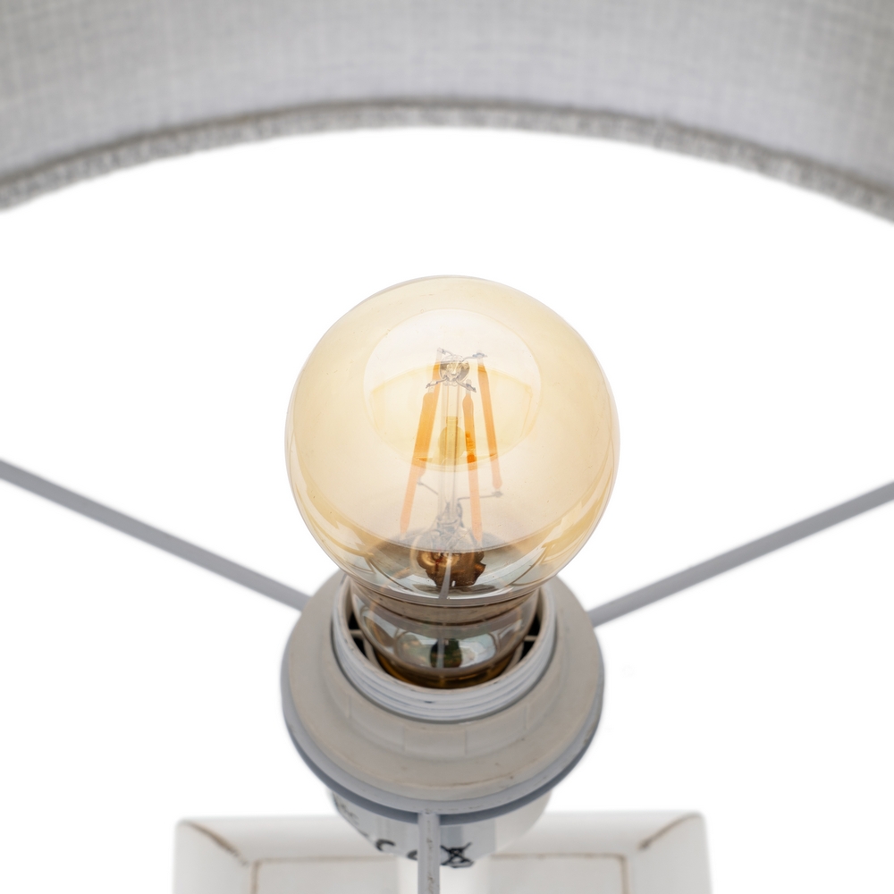 LÁMPARA MESA BLANCO MADERA / TEJIDO 40,00 X 22,00 7