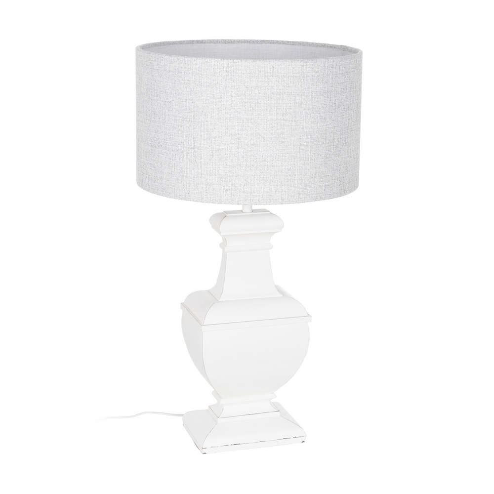 LÃ Â MPARA MESA BLANCO MADERA / TEJIDO 40,00 X 22,
