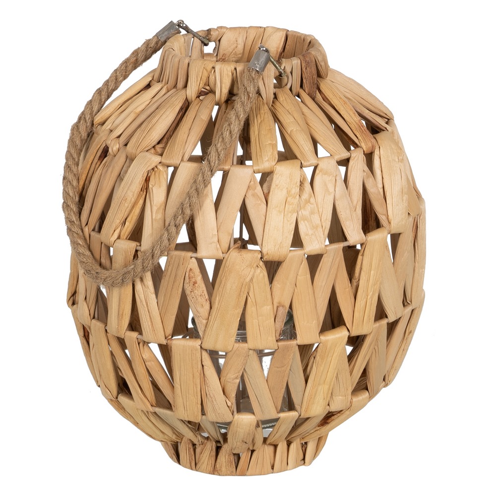 FAROL PORTAVELAS NATURAL JACINTO DE AGUA 27X27X32.