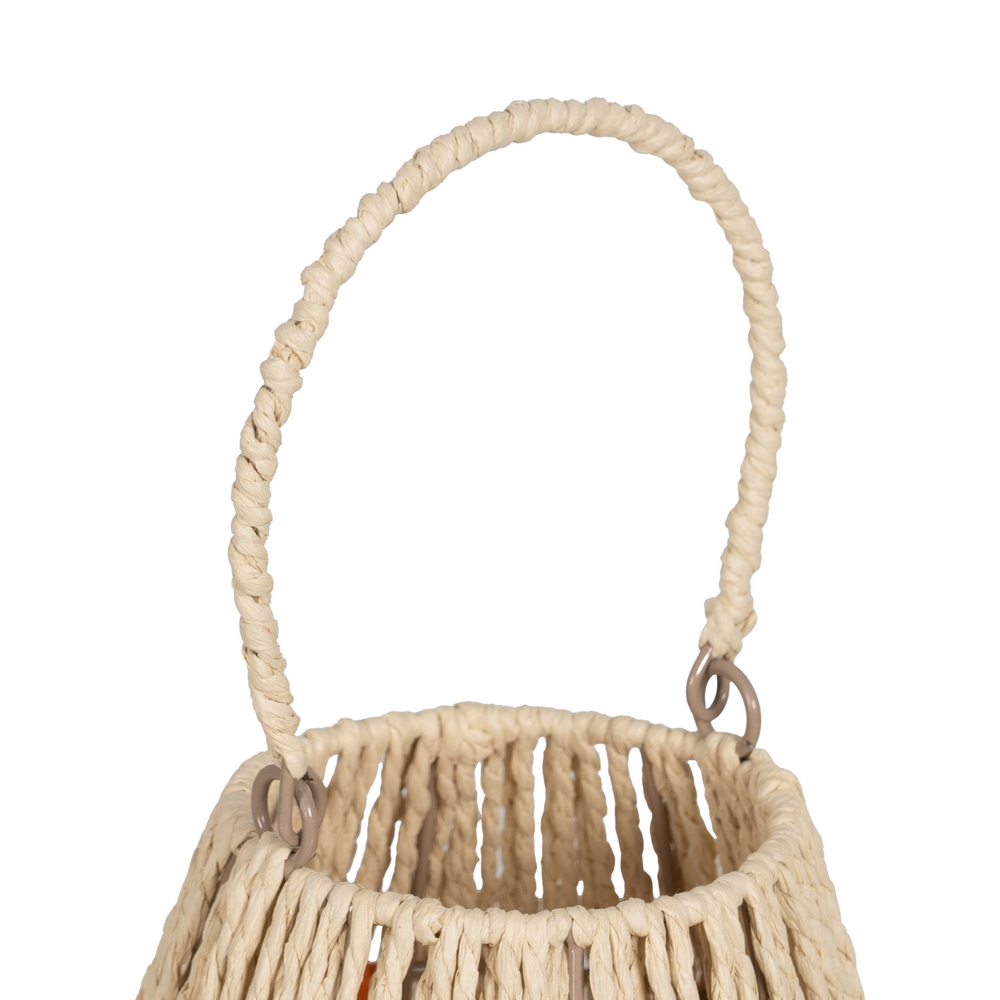 FAROL PORTAVELAS CREMA-NARANJA 23 X 23 X 28 CM 3