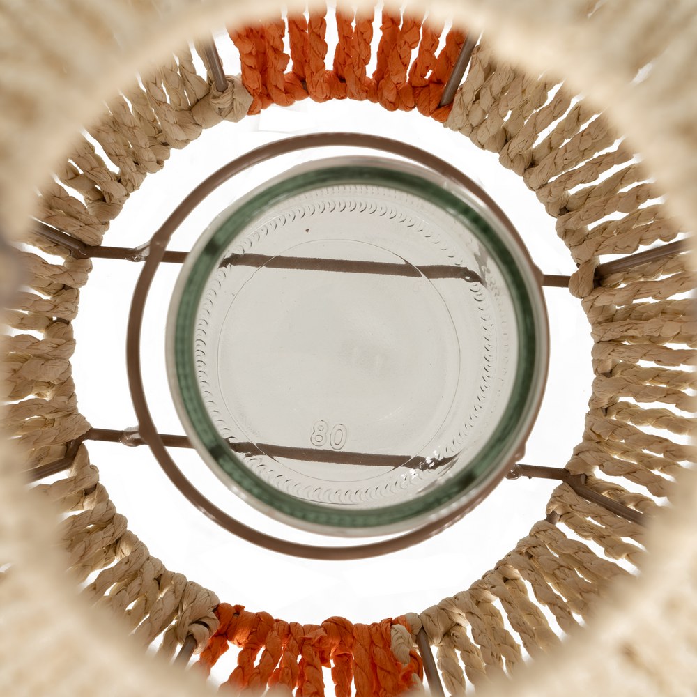 FAROL PORTAVELAS CREMA-NARANJA 23 X 23 X 28 CM 4