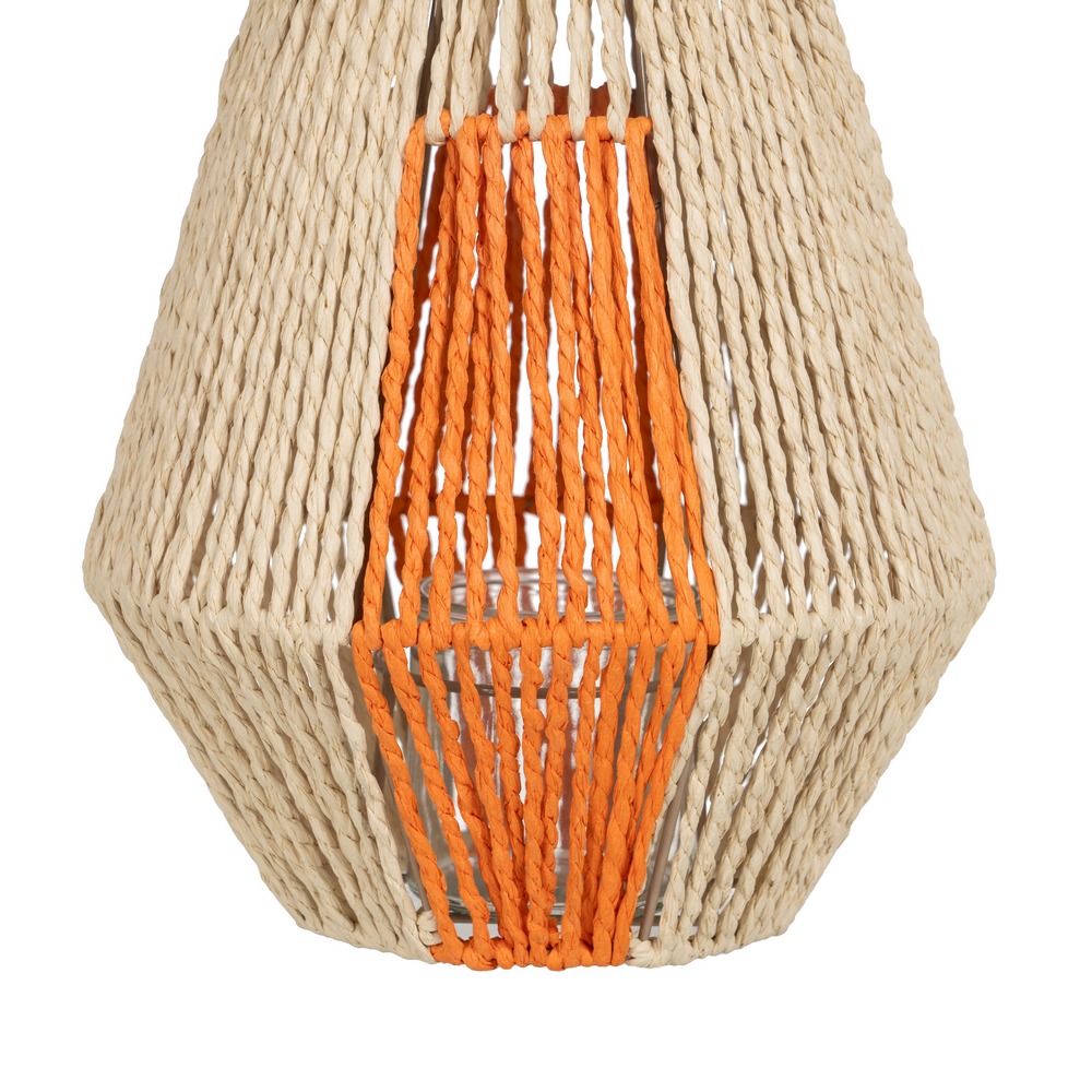 FAROL PORTAVELAS CREMA-NARANJA 23 X 23 X 28 CM 6
