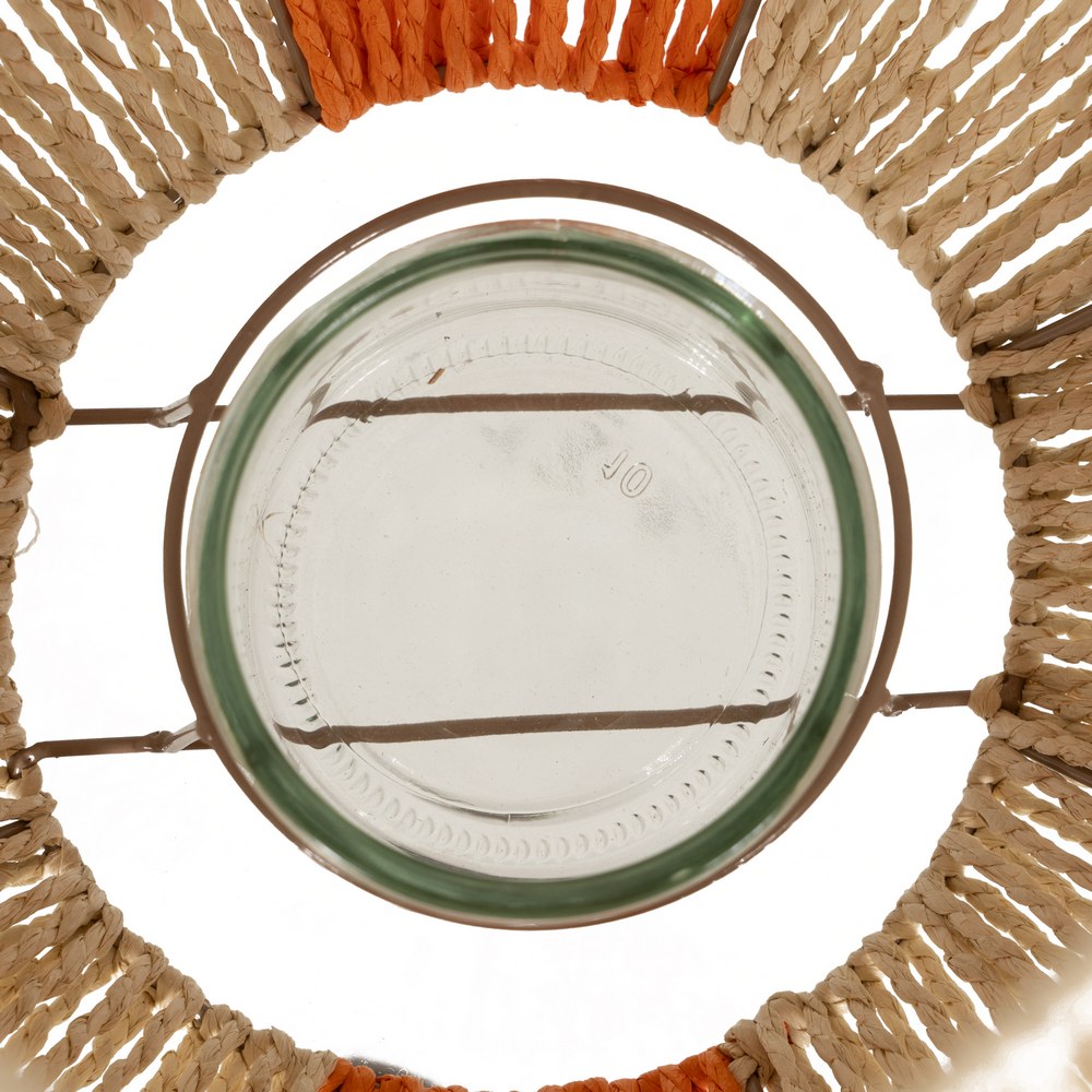FAROL PORTAVELAS CREMA-NARANJA 31,50 X 31,50 X 39 5