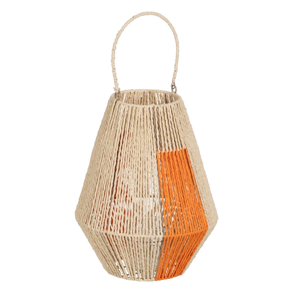 FAROL PORTAVELAS CREMA-NARANJA 31,50 X 31,50 X 39