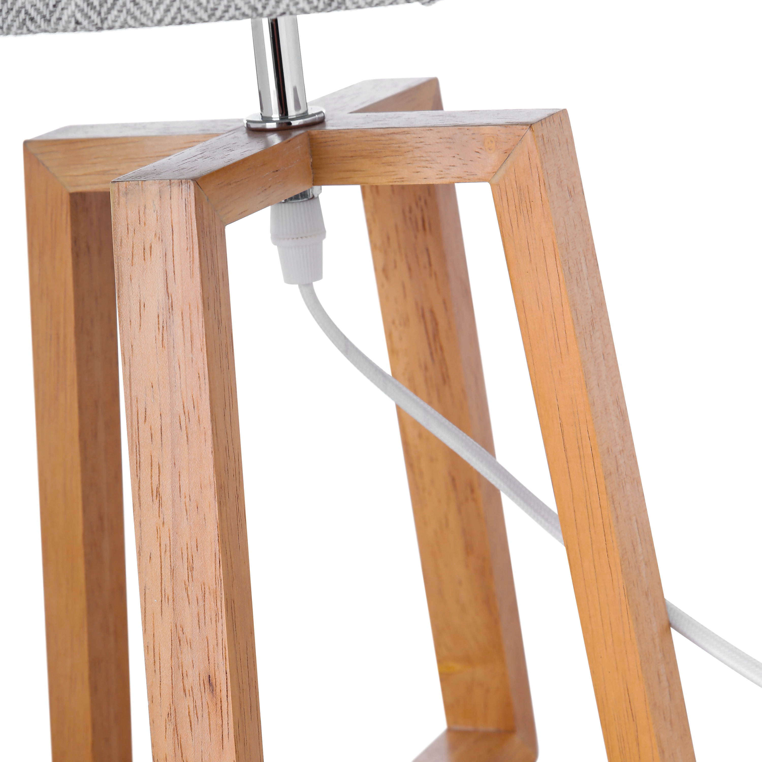 LAMPARA MADERA DE CAUCHO 25.3X25.3X44.20CM 2