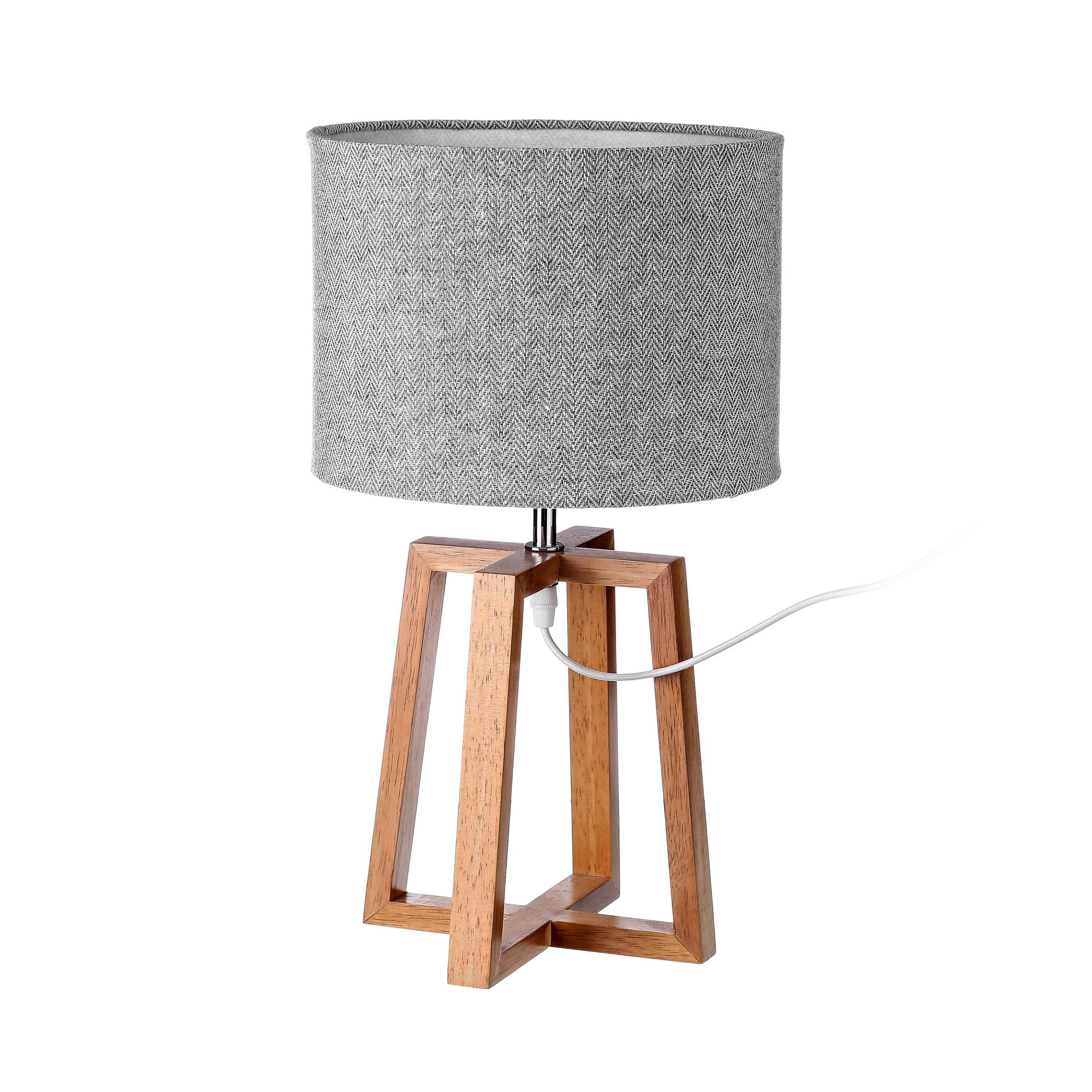LAMPARA MADERA DE CAUCHO 25.3X25.3X44.20CM