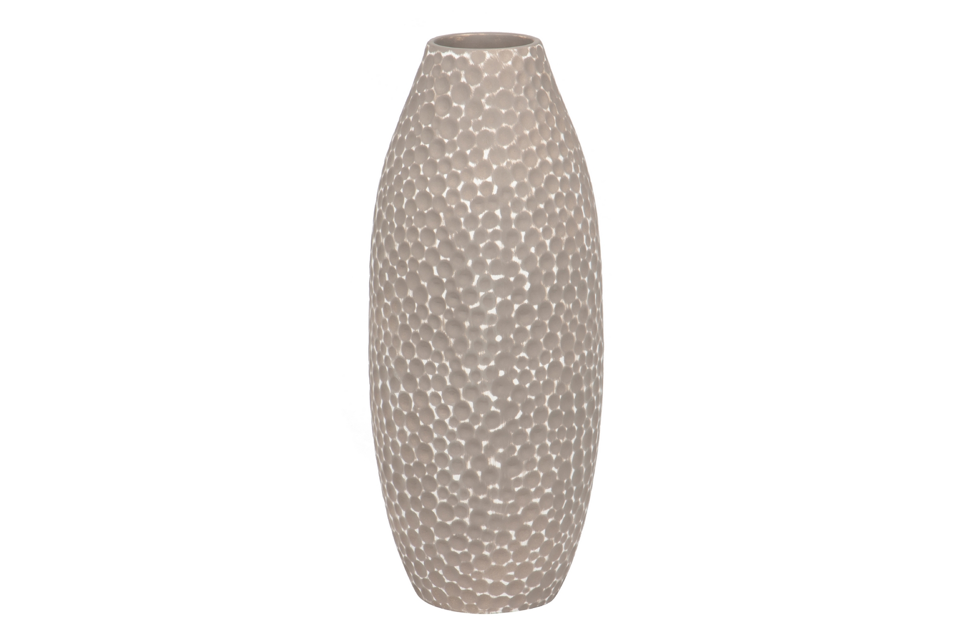 FLORERO CERAMICA GRIS BLANCO 16X16X38CM