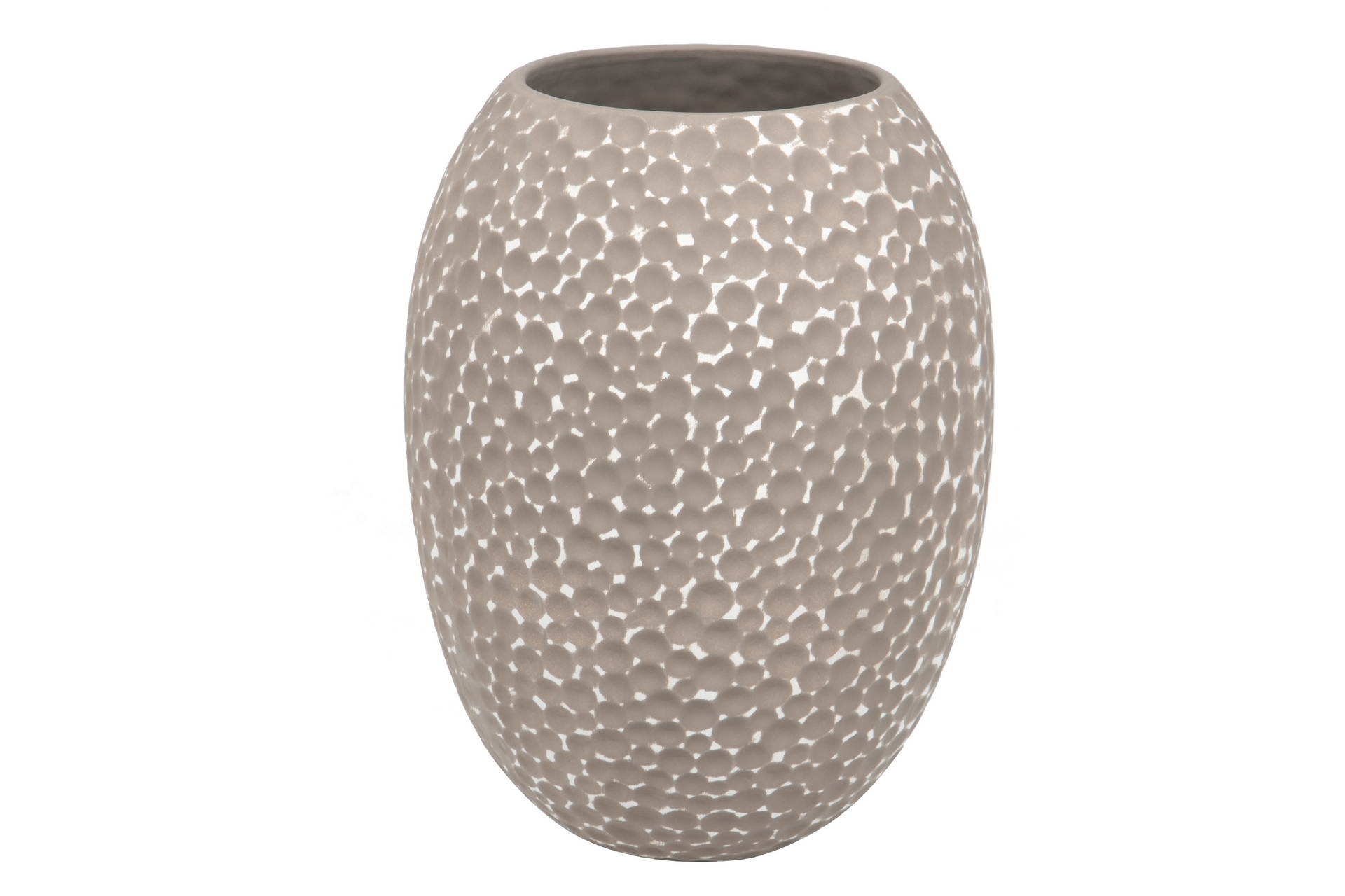 FLORERO CERAMICA GRIS BLANCO 21X21X29.5CM