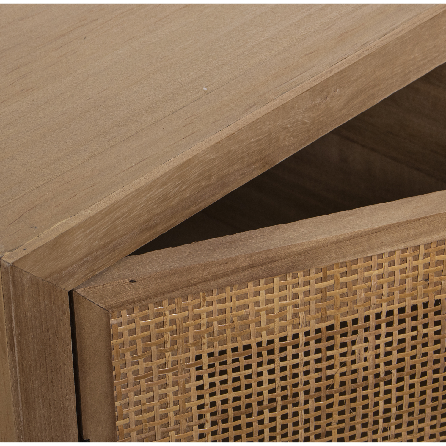 Mesa Entrada C/2 Puertas+ Cajón Ratán Natural, Pin 6