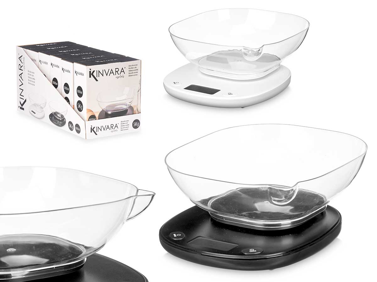 Bascula digital 5kg recipiente 1000ml  blanca