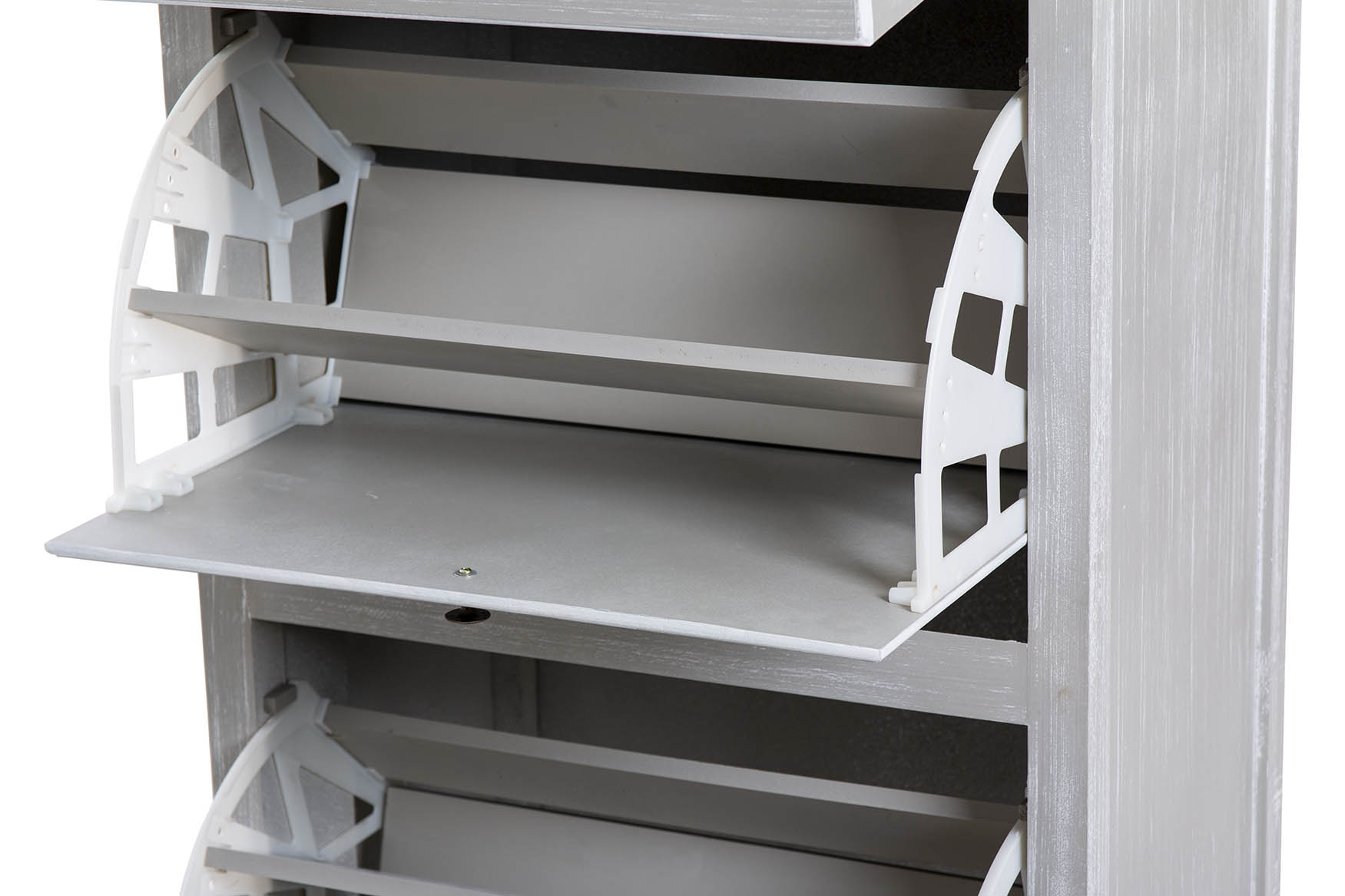 ZAPATERO MADERA GRIS BLANCO 61X40X128CM 4
