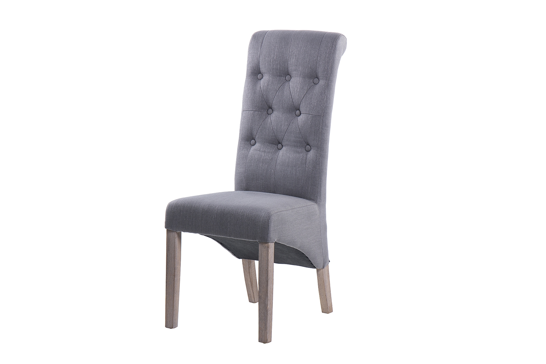 silla con tirador lino capitone gris 44x58x107cm