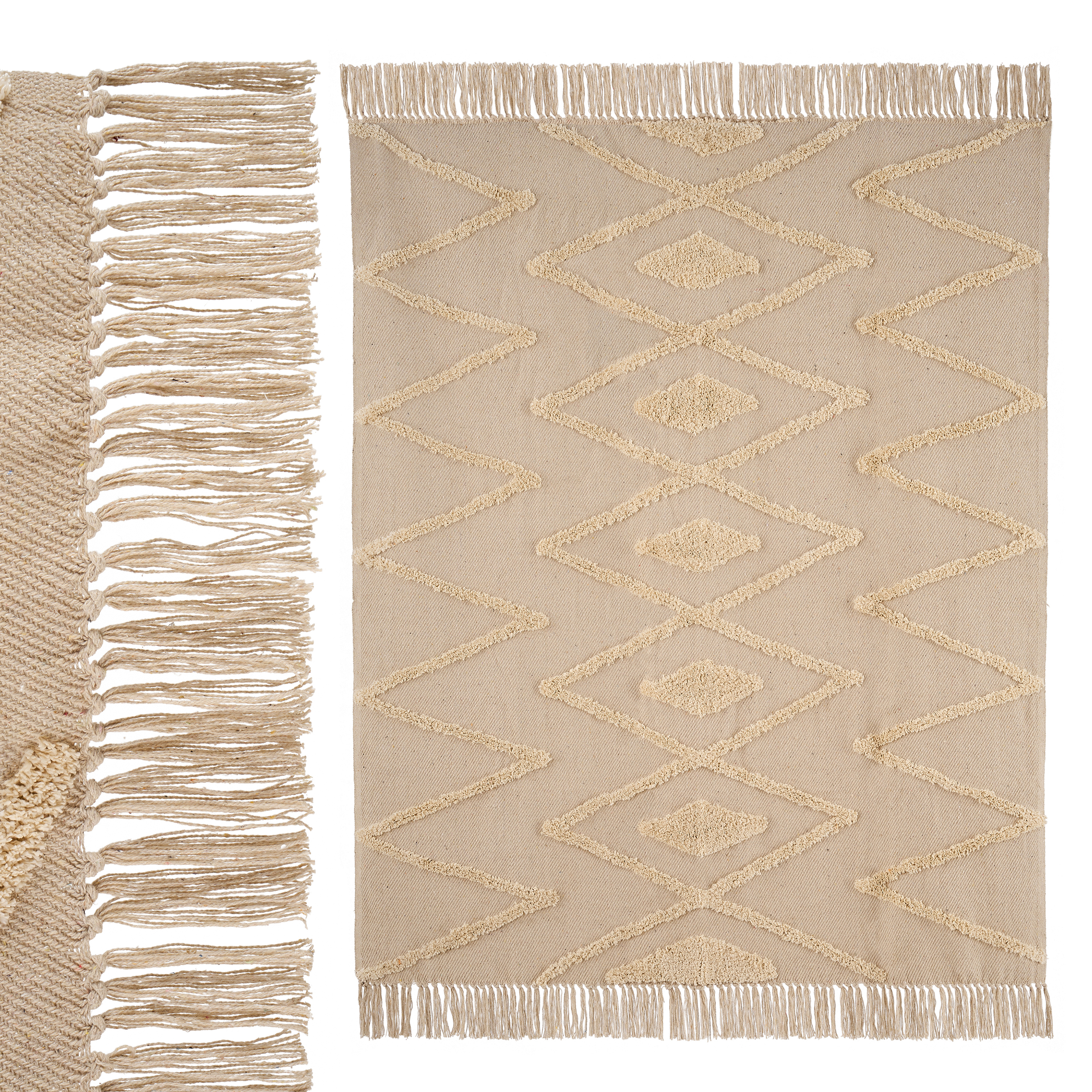 ALFOMBRA SUAVE ALGODÃ Â N NATURAL 130 X 160 